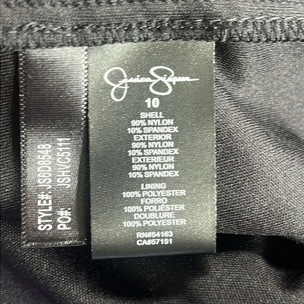 Jessica Simpson Black Lace Bodycon Sheath Midi Cocktail Dress 10 - Picture 8 of 9